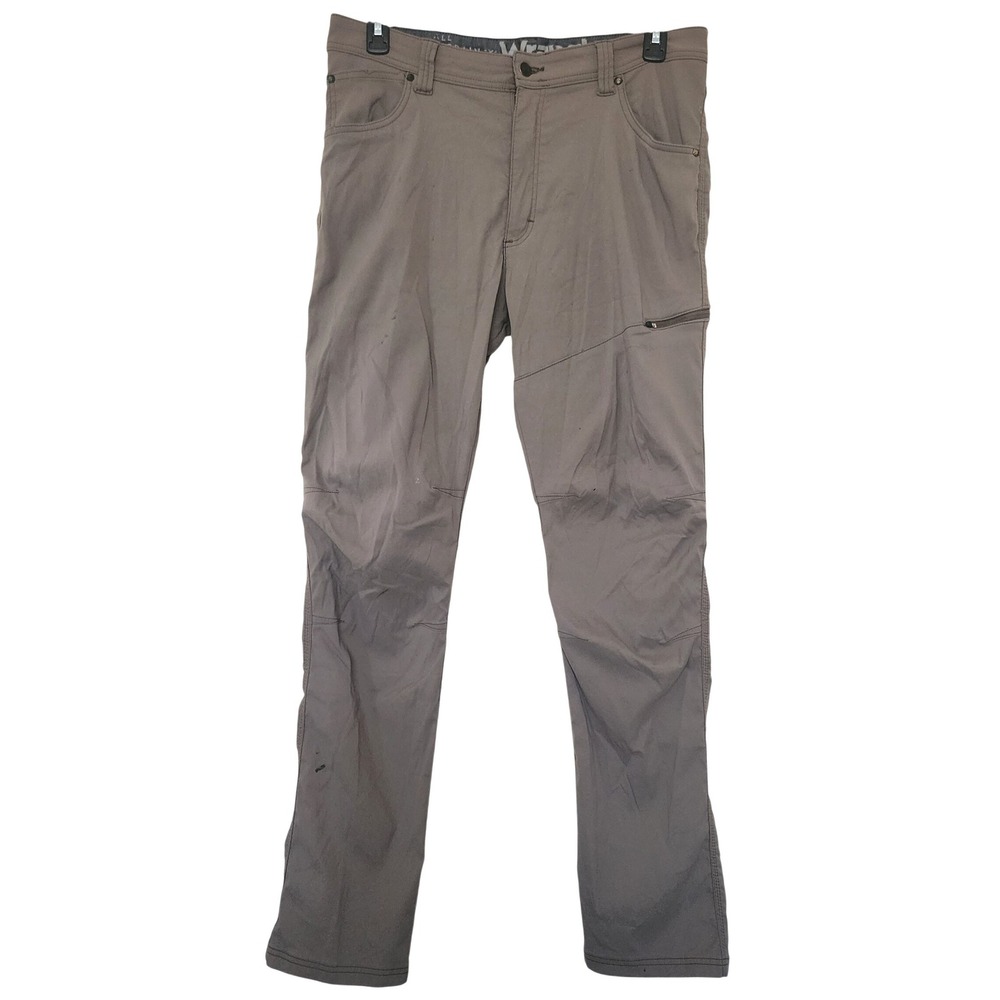 Wrangler ATG All Terrain Gear Mens Outdoor Hiking‎ Pants Gray Brown 35x30 Grunge